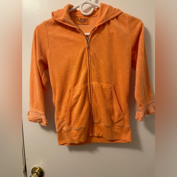 Vintage “Juicy Couture” Orange Hooded Sweatshirt- Size: S - Picture 2 of 6